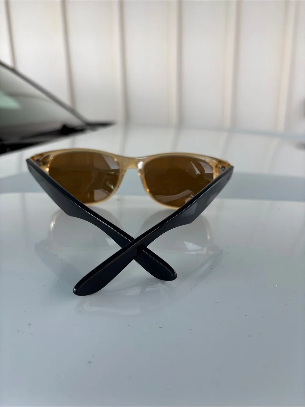 Ray-Ban Amber Translucent Wayfarer Sunglasses with Brown Lenses